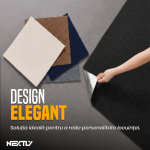 Set 10 x Mocheta Autoadeziva Premium NEXTLY, pentru podea si scari, 60x60 cm, 5mm grosime, instalare usoara, covor autoadeziv, rezistenta la apa si caldura, adeziv puternic, acoperire 3.6 mp, gri antracit - imagine 9