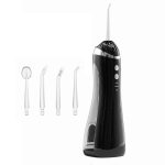 Irigator bucal NEXTLY, 4 capete de curatare, 3 moduri de utilizare - soft/normal/pulse, Waterproof IPX7, incarcare USB-C, 200ml, 28.5x8cm, negru