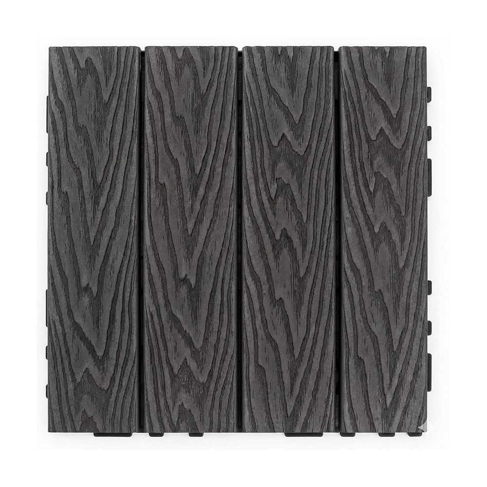 res_18a27a94264bb2c01f8287f260f2b234.jpg Set 11 x Placi Pardoseala Modulare din PVC tip parchet pentru Terasa NEXTLY, 30x30 cm, sistem click, imitatie lemn, 2 cm grosime, acoperire 0.99 mp, sistem drenaj, rezistente la intemperii, gri grafit - imagine 1