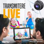 Mini camera de supraveghere WiFi NEXTLY, FULL HD 1080p, vedere nocturna, detectare miscare, aplicatie mobila, Android/iOS, unghi larg 150°, 30x30x23mm, negru - imagine 7