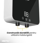 Incalzitor instant de apa NEXTLY, alb-negru, 26x18cm, control digital, design compact, cu furtun si para de dus incluse - imagine 7