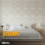 Rola tapet autoadeziv premium NEXTLY, marmura alba, waterproof, ajustabil, adeziv puternic, usor de montat, acoperire 3.6 mp, 120x300 cm, 2.5 mm grosime, alb-auriu - imagine 11
