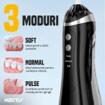 Irigator bucal NEXTLY, 4 capete de curatare, 3 moduri de utilizare - soft/normal/pulse, Waterproof IPX7, incarcare USB-C, 200ml, 28.5x8cm, roz - imagine 5