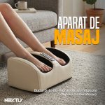 Aparat de masaj pentru picioare NEXTLY, masaj rotativ Shiatsu, functie de incalzire, 2 directii, 3 trepte de intensitate, 29.5x18.5x14.5cm, negru - imagine 2