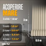 Tapet autoadeziv 3D NEXTLY, imitatie lemn, rezistent la apa, 60x300cm, bej inchis - imagine 10
