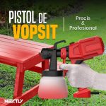 Pistol de vopsit electric NEXTLY, 400W, 32000RPM, capacitate 800 ml, debit reglabil, 3 moduri de pulverizare, vascozitate 130din, debit maxim 1l/min, rosu-negru - imagine 2