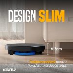 Mop robot automat NEXTLY, design slim, perii duble, negru, 27x6.2cm, set - imagine 4