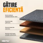 Tigaie antiaderenta cu 4 compartimente NEXTLY, pentru mic dejun, aluminiu, maner lemn detasabil, 17x17x2cm, gri - imagine 8