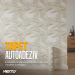 Rola tapet autoadeziv premium NEXTLY, marmura alba, waterproof, ajustabil, adeziv puternic, usor de montat, acoperire 3.6 mp, 120x300 cm, 2.5 mm grosime, alb-auriu - imagine 3