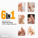 Aparat de masaj pentru picioare NEXTLY, masaj rotativ Shiatsu, functie de incalzire, 2 directii, 3 trepte de intensitate, 29.5x18.5x14.5cm, negru - imagine 3
