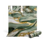 Rola tapet autoadeziv premium NEXTLY, marmura verde pastel, waterproof, ajustabil, adeziv puternic, usor de montat, acoperire 3.6 mp, 120x300 cm, 2.5 mm grosime, verde pastel