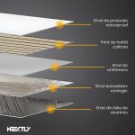 Tapet autoadeziv 3D NEXTLY, imitatie lemn, rezistent la apa, 60x300cm, bej inchis - imagine 4