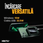 Baterie externa Wireless Magnetica 10.000 mAh NEXTLY, incarcare rapida, 22.5W, incarcare wireless 15W, compatibila MagSafe, afisaj digital, port Tip-C, 10.3x6.8x1.8cm, negru - imagine 6