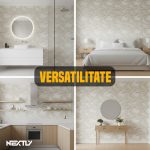 Rola tapet autoadeziv premium NEXTLY, marmura alba, waterproof, ajustabil, adeziv puternic, usor de montat, acoperire 3.6 mp, 120x300 cm, 2.5 mm grosime, alb-auriu - imagine 6
