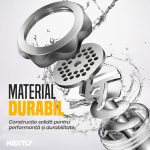 Masina de tocat carne electrica NEXTLY, 2 site, adaptor carnati/kibbeh, material durabil, inox si aluminiu, 1000W, 22x12x30cm, negru-argintiu - imagine 3