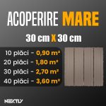 Set 10 x Placi Pardoseala Modulare din PVC tip parchet pentru Terasa NEXTLY, 30x30 cm, sistem click, imitatie lemn, 2 cm grosime, acoperire 0.99 mp, sistem drenaj, rezistente la intemperii, maro taupe - imagine 8