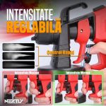 Pistol de vopsit electric NEXTLY, 400W, 32000RPM, capacitate 800 ml, debit reglabil, 3 moduri de pulverizare, vascozitate 130din, debit maxim 1l/min, rosu-negru - imagine 3