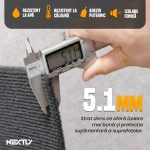 Set 10 x Mocheta Autoadeziva Premium NEXTLY, pentru podea si scari, 60x60 cm, 5mm grosime, instalare usoara, covor autoadeziv, rezistenta la apa si caldura, adeziv puternic, acoperire 3.6 mp, gri grafit deschis - imagine 6