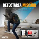 Mini camera de supraveghere WiFi NEXTLY, FULL HD 1080p, vedere nocturna, detectare miscare, aplicatie mobila, Android/iOS, unghi larg 150°, 30x30x23mm, negru - imagine 6