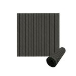 Rola tapet autoadeziv 3D premium tip riflaj NEXTLY, imitatie lemn, rezistent la apa, spuma moale si pvc, 3 mm grosime, adeziv puternic, 60x300cm, gri grafit inchis