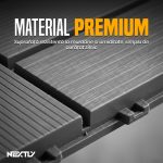 Set 44 x Placi Pardoseala Modulare din PVC tip parchet pentru Terasa NEXTLY, 30x30 cm, sistem click, imitatie lemn, 2 cm grosime, acoperire 3.96 mp, sistem drenaj, rezistente la intemperii, gri grafit - imagine 6