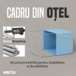 Set 3 x Organizator pentru haine, perne, pilote, jucarii si alte accesorii NEXTLY, 3 marimi - 24/66/100 litri, cutie depozitare pliabila cu manere, cadru metalic, fereastra de vizualizare, material respirabil, inchidere cu fermoar, albastru inchis - imagine 5