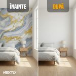 Rola tapet autoadeziv premium NEXTLY, marmura alb albastruie, waterproof, ajustabil, adeziv puternic, usor de montat, acoperire 3.6 mp, 120x300 cm, 2.5 mm grosime, alb-albastruie - imagine 5