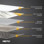 Rola tapet autoadeziv premium NEXTLY, marmura gri-genusiu, waterproof, ajustabil, adeziv puternic, usor de montat, acoperire 3.6 mp, 120x300 cm, 2.5 mm grosime, gri-cenusiu - imagine 4