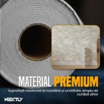 Rola tapet autoadeziv premium NEXTLY, marmura alba, waterproof, ajustabil, adeziv puternic, usor de montat, acoperire 3.6 mp, 120x300 cm, 2.5 mm grosime, alb-auriu - imagine 8