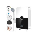 Incalzitor instant de apa NEXTLY, alb-negru, 26x18cm, control digital, design compact, cu furtun si para de dus incluse