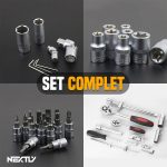 Trusa de scule profesionala NEXTLY 108 piese, albastru, cutie transport, tubulare 1/4" si 1/2" - imagine 7