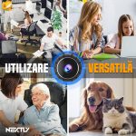 Mini camera de supraveghere WiFi NEXTLY, FULL HD 1080p, vedere nocturna, detectare miscare, aplicatie mobila, Android/iOS, unghi larg 150°, 30x30x23mm, negru - imagine 3