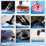 Aspirator portabil multifunctional NEXTLY, auto si casa, functii de aspirare/suflare/vidare/umflare, 6 accesorii, motor puternic, baterie inclusa, 27x22cm, negru - imagine 3