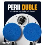 Mop robot automat NEXTLY, design slim, perii duble, negru, 27x6.2cm, set - imagine 5