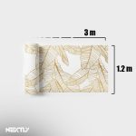 Rola tapet autoadeziv premium NEXTLY, marmura alba, waterproof, ajustabil, adeziv puternic, usor de montat, acoperire 3.6 mp, 120x300 cm, 2.5 mm grosime, alb-auriu - imagine 2
