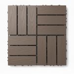 Set 44 x Placi Pardoseala Modulare din PVC tip parchet pentru Terasa NEXTLY, 30x30 cm, sistem click, imitatie lemn, 2 cm grosime, acoperire 3.96 mp, sistem drenaj, rezistente la intemperii, gri grafit