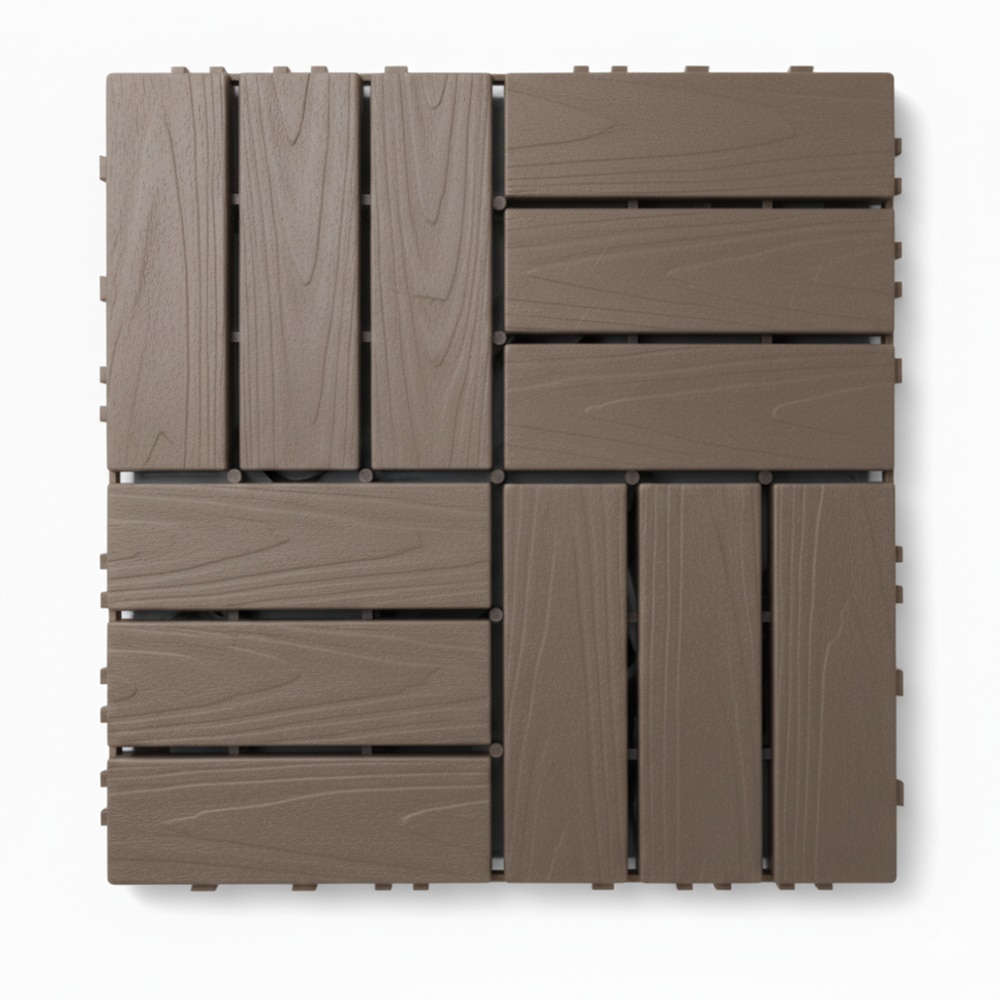 res_d573c81183f084b6ffe481ef4d75f9af.jpg Set 44 x Placi Pardoseala Modulare din PVC tip parchet pentru Terasa NEXTLY, 30x30 cm, sistem click, imitatie lemn, 2 cm grosime, acoperire 3.96 mp, sistem drenaj, rezistente la intemperii, gri grafit - imagine 1