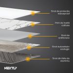Rola tapet autoadeziv premium NEXTLY, marmura alba, waterproof, ajustabil, adeziv puternic, usor de montat, acoperire 3.6 mp, 120x300 cm, 2.5 mm grosime, alb marmorat - imagine 4