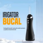 Irigator bucal NEXTLY, 4 capete de curatare, 3 moduri de utilizare - soft/normal/pulse, Waterproof IPX7, incarcare USB-C, 200ml, 28.5x8cm, negru - imagine 2