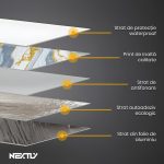 Rola tapet autoadeziv premium NEXTLY, marmura alb albastruie, waterproof, ajustabil, adeziv puternic, usor de montat, acoperire 3.6 mp, 120x300 cm, 2.5 mm grosime, alb-albastruie - imagine 4