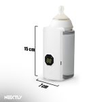 Incalzitor de biberoane NEXTLY, 6 niveluri de temperatura, marime ajustabila diverse biberoane, senzor de temperatura, display digital, incarcare USB, 15x7cm, alb-gri - imagine 8